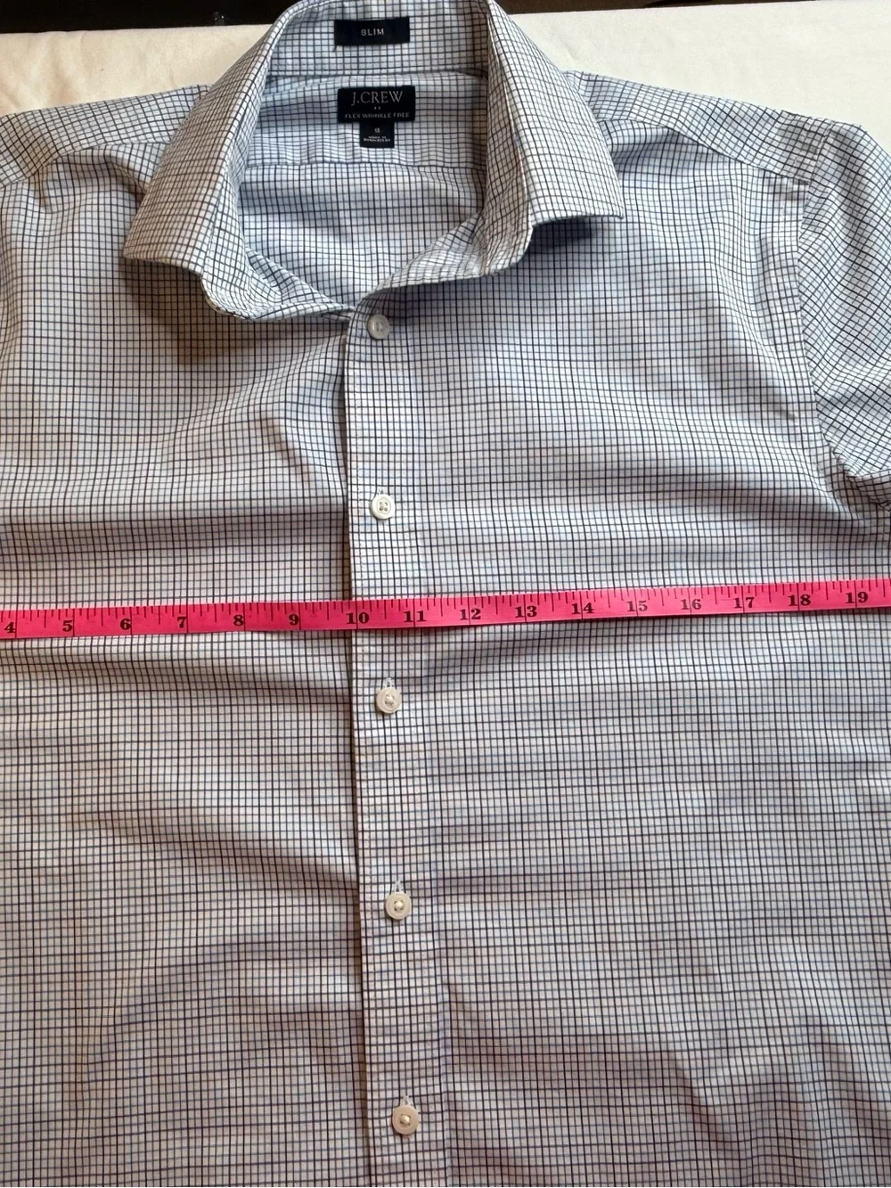 J. Crew Slim Fit Light Blue Micro-Check Dress Shirt